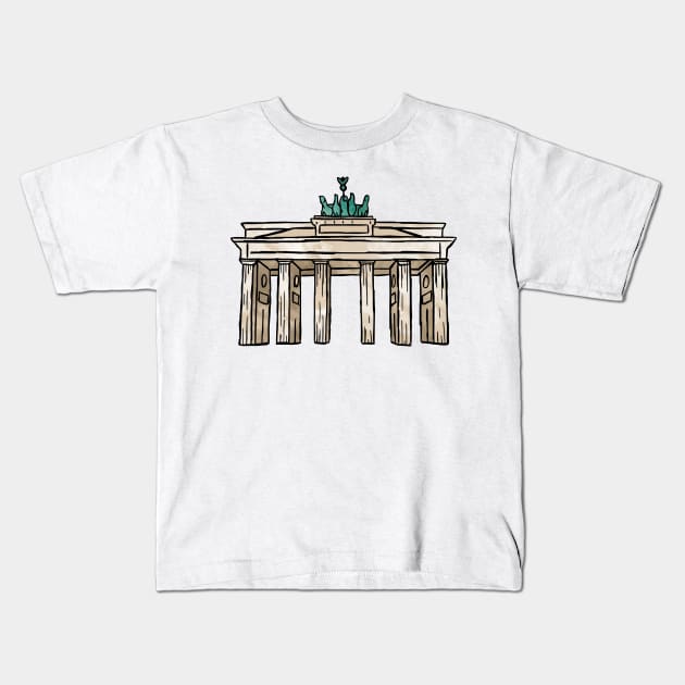 Berlin Brandenburg Gate Kids T-Shirt by aterkaderk